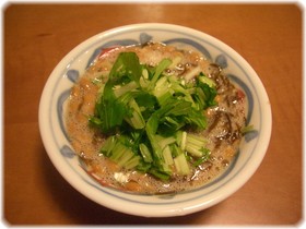 シャキシャキ水菜のもずく納豆