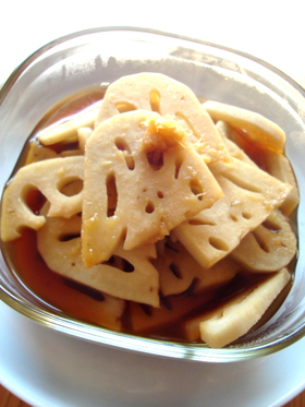 体温もる * れんこんの生姜醤油煮