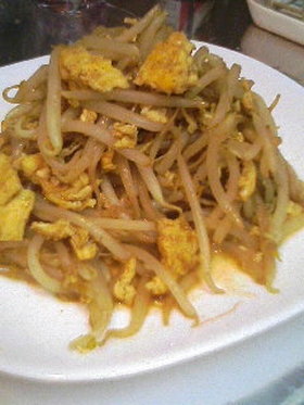 お財布にうれしい★卵ともやしのカレー炒め