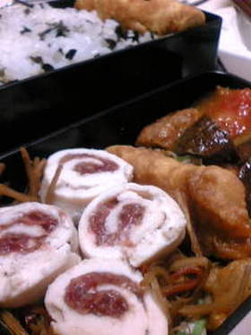 お弁当に*梅ささみローリン
