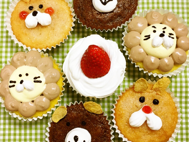米粉でかわいい動物カップケーキ レシピ 作り方 By ３４小児難治アレ学会 クックパッド