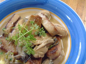 生麩と牡蠣のミルク炒め