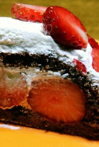 苺のココアスポンジケーキ