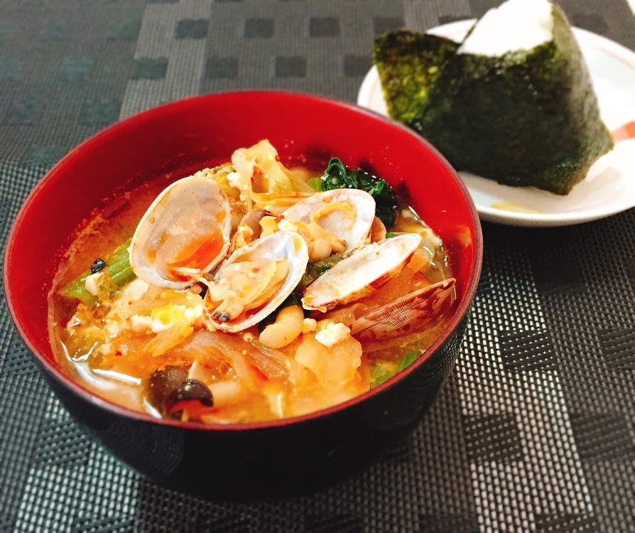朝食・ランチ♡あさりの味噌汁〜スンドゥブの画像