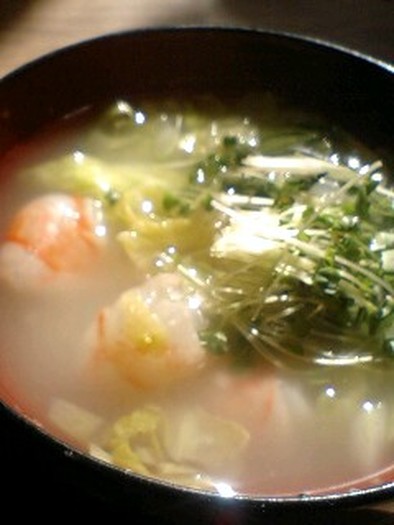 3分料理★えびの中華スープの写真