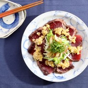 カツオのたたき香味塩だれの写真