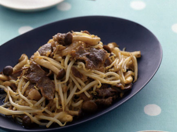 もやしと牛肉の甘辛炒め