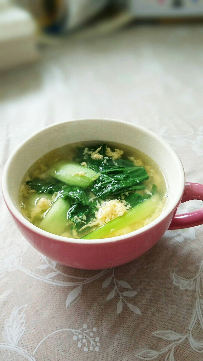 チンゲン菜と玉子の中華スープの画像
