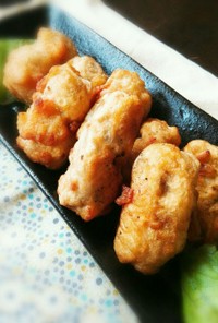 ほんのり海老風味。ねじり蒟蒻の天ぷら。