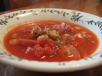 ほっこりひよこトマトスープの写真