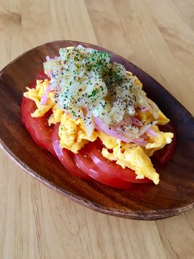 酢玉ねぎで♡炒り卵マリネサラダ