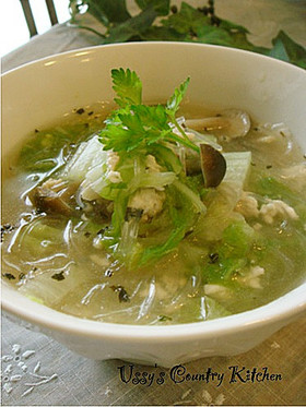 緑豆春雨の洋風スープ♪