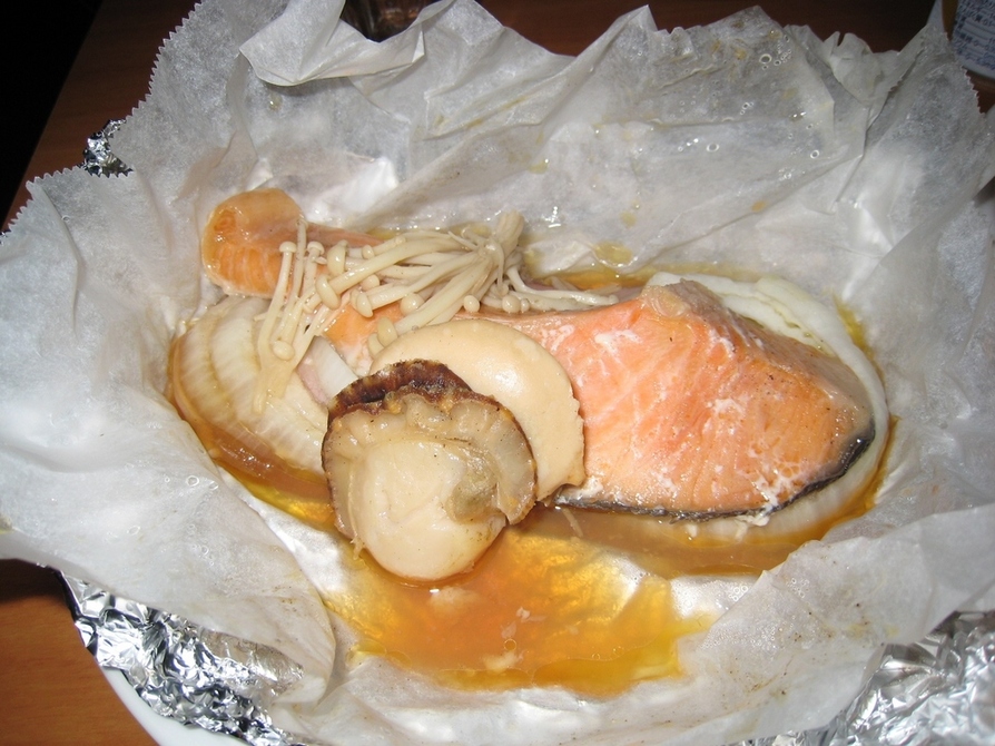 鮭とほたての包み焼きの画像