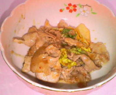 豚肉のキムチ味噌ソースの写真
