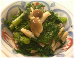 春菊とシメジの煮びたし