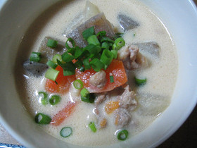 根菜の豆乳煮込み