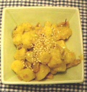 胡麻ドレ味がしみたさつま芋のサラダ
