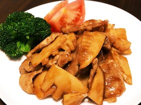 タケノコと豚ロースの生姜焼き