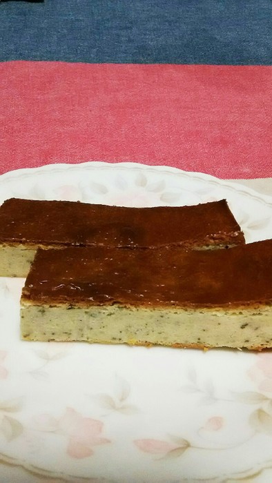 宇治茶のチーズケーキの写真
