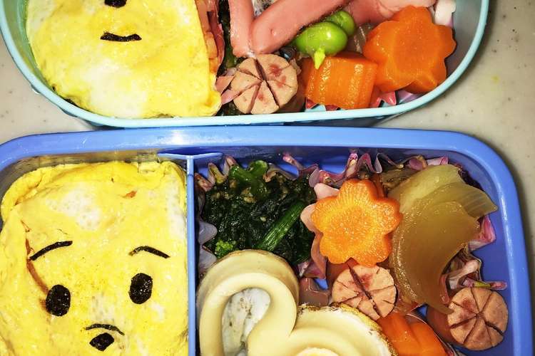 キャラ弁 プーさん ハートの目玉焼き レシピ 作り方 By やぁさんmam クックパッド