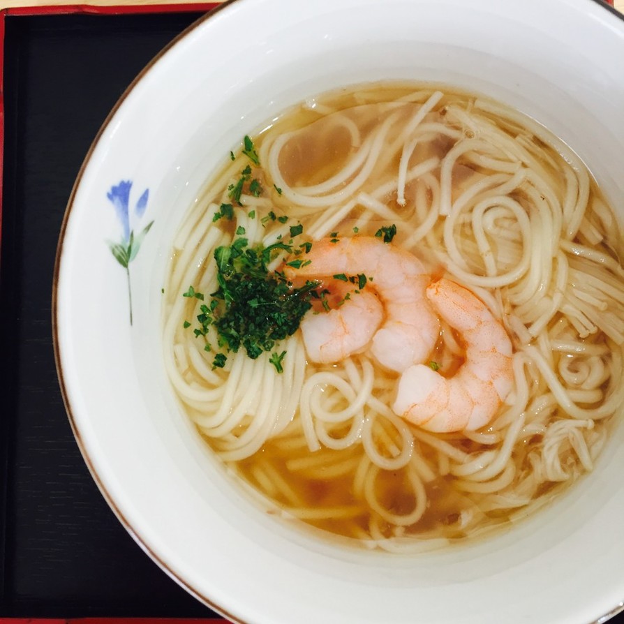 日本の素麺で海老入り台湾麺線＊ランチに◎の画像