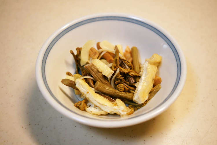 山菜ミックスと油揚げの煮物 レシピ 作り方 By さつきa クックパッド 簡単おいしいみんなのレシピが352万品
