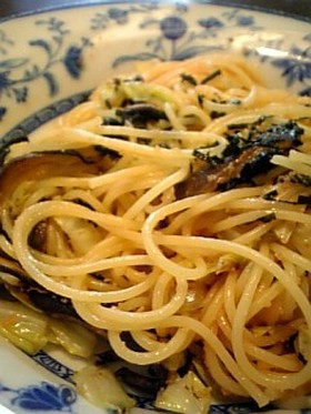 キャベツ入り明太子パスタ