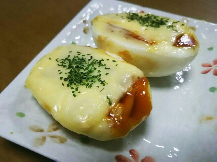 簡単ゆで卵のお好みチーズ焼き！お弁当に！の画像