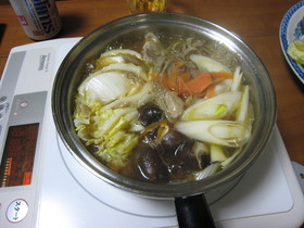 料理のための清酒を使った鶏ごぼう鍋♪