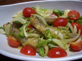シシャモのマリネ カレー味