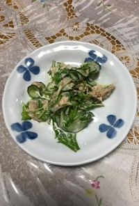 きゅうりと水菜のゴママヨサラダ