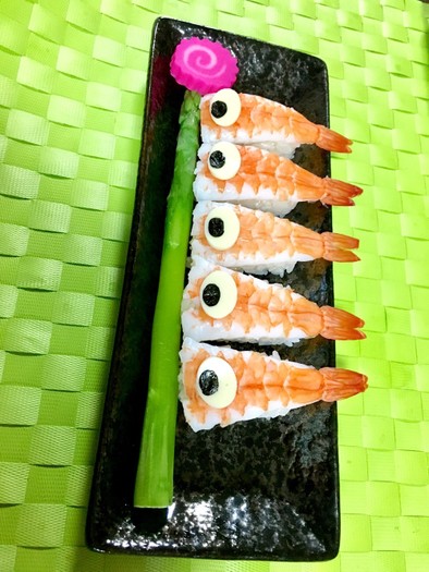 こどもの日☆こいのぼり簡単キャラ寿司の写真
