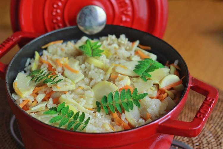 鍋炊飯 たけのこご飯 土鍋やストウブで レシピ 作り方 By 山田陽菜 クックパッド