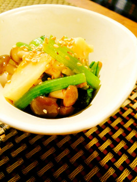【10分】簡単*筍と小松菜の山葵味噌和え