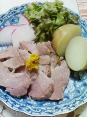 圧力鍋でネギをたっぷり塩豚
