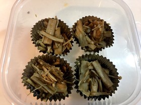 お弁当用☆ごぼうとえのきのにんにく炒め