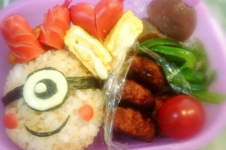 簡単キャラ弁 卵使わずミニオン弁当 レシピ 作り方 By さなはなちゃん クックパッド