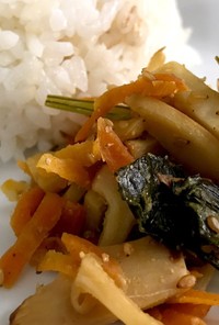 筍と小松菜の胡麻炒め