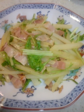 水菜とじゃがいものあっさり炒め