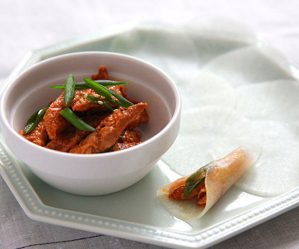 大豆のお肉の韓国風大根クレープの画像