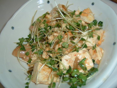 煮卵と豆腐のピリ辛サラダの写真