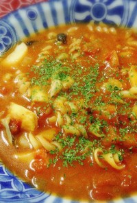 シーフードMIXとトマト缶で食べるスープ
