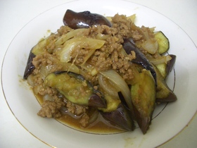 なすの肉味噌炒め