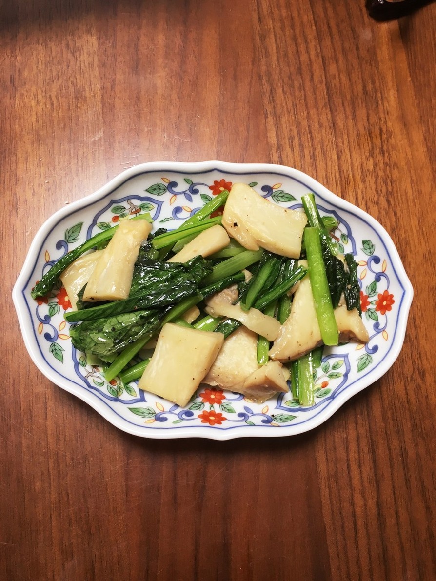 小松菜とエリンギのバター醤油炒めの画像