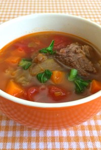 牛肉とレンズ豆のトマトスープ