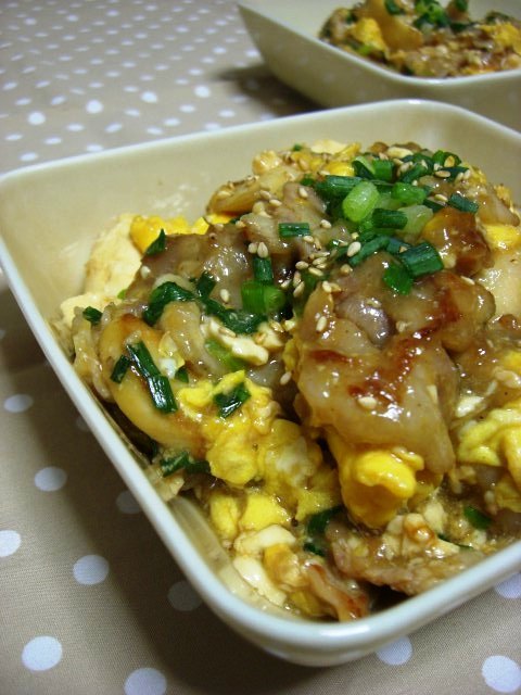 お豆腐と卵でふわふわ♡豚肉の炒め物の画像