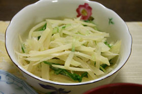 スパゲティソースでじゃがいもの明太サラダ