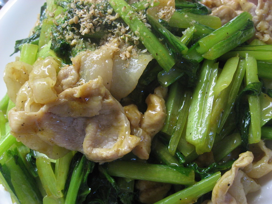 ❤小松菜と豚のカレーオイマヨ炒め❤の画像