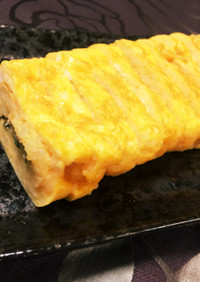 大葉と明太子チーズのふわふわ卵焼き