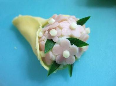 ～ポテサラとハムで作る花束～キャラ弁にの写真